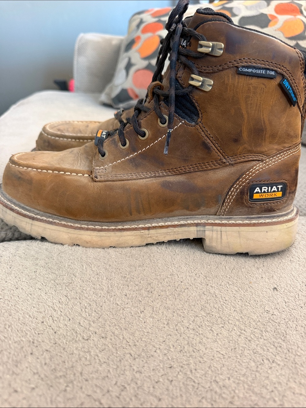 Ariat Brown Leather Composite-Toe Work Boots